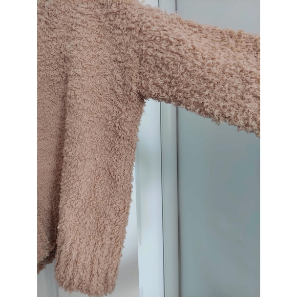 NWT - Toffee Fuzzy V-Neck Sweater - Picture 4 of 5
